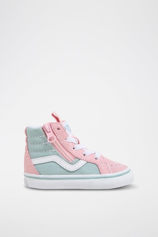 Hoge Leren Gympen Sk8 Hi Reissue Side Zip - Roze en Zeegroen
