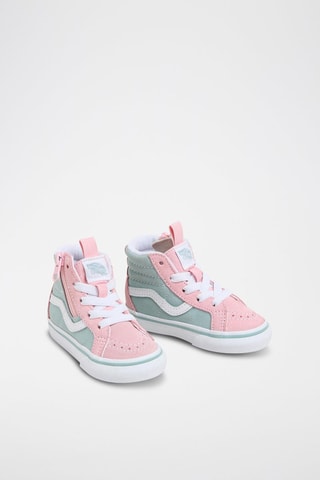 Hoge Leren Gympen Sk8 Hi Reissue Side Zip - Roze en Zeegroen