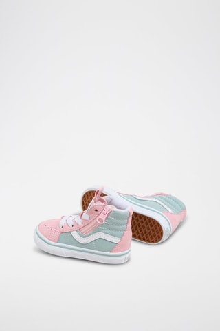 Hoge Leren Gympen Sk8 Hi Reissue Side Zip - Roze en Zeegroen