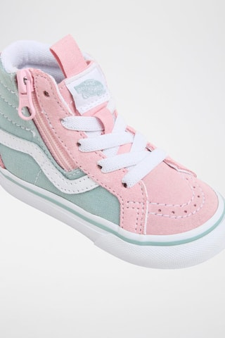 Hoge Leren Gympen Sk8 Hi Reissue Side Zip - Roze en Zeegroen