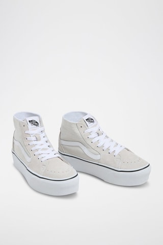 Hoge Platform Nubuck Sneakers Sk8-Hi Tapered Stackform - Beige
