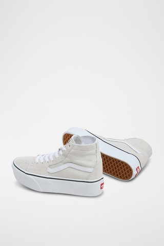 Hoge Platform Nubuck Sneakers Sk8-Hi Tapered Stackform - Beige