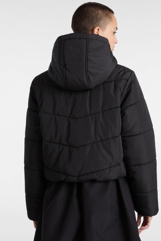 Gewatteerde Jas met Capuchon Foundry Crop Puff H - Zwart