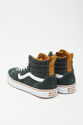 Hoge Leren Sneakers Antraciet en Wit