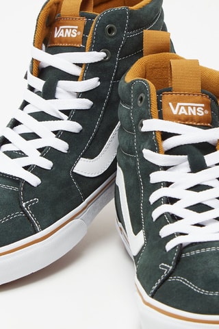 Hoge Leren Sneakers Antraciet en Wit