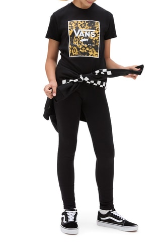 T-shirt Floral Box Crew - Zwart