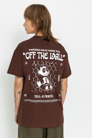 T-shirt V Panda Oversized - Bruin