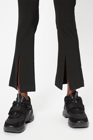 Calças bootcut de cintura alta Preto