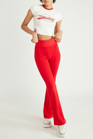 Calças flare - Vermelho