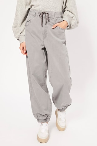 Calças jogger cintura subida - Cinzento-claro