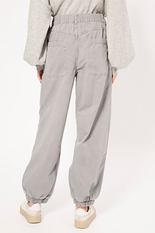 Calças jogger cintura subida - Cinzento-claro