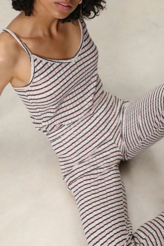 Calças bootcut Branco e rosa
