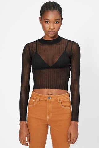 Crop top Preto