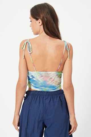 Crop top tie and dye Cru e verde-claro