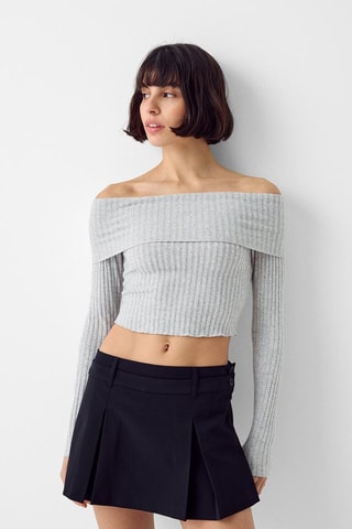Crop top - Cinzento