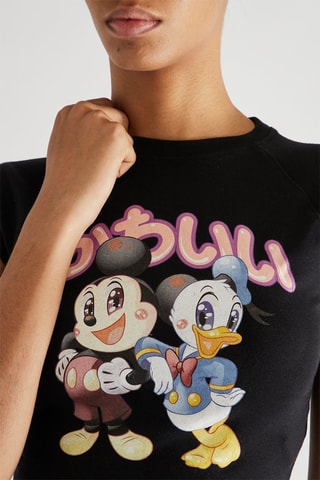 Crop top Donald & Mickey Disney - Preto