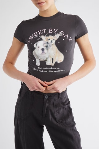 Crop top - Cinzento