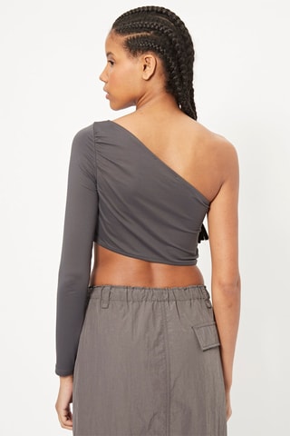 Crop top assimétrico Cinzento-escuro