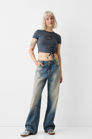 Crop top - Cinzento