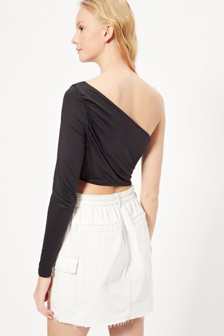 Crop top assimétrico Preto