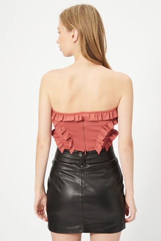 Crop top corpete Vermelho-tijolo