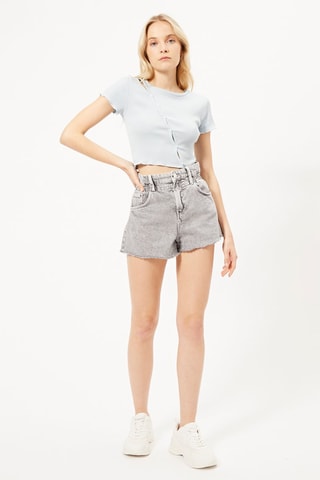 Crop top Azul-celeste