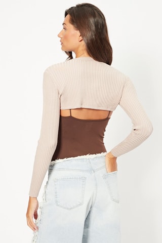 Camisola curta - Toupeira e castanho