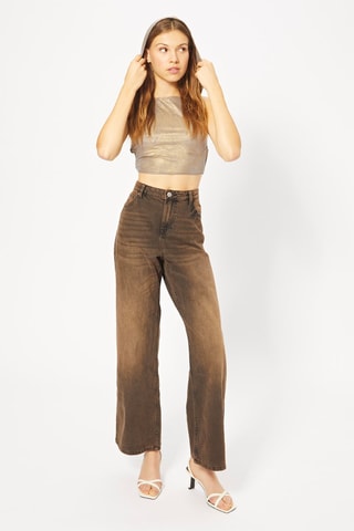 Crop top com capuz - Dourado
