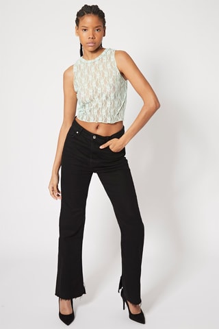 Crop top de renda Verde-água
