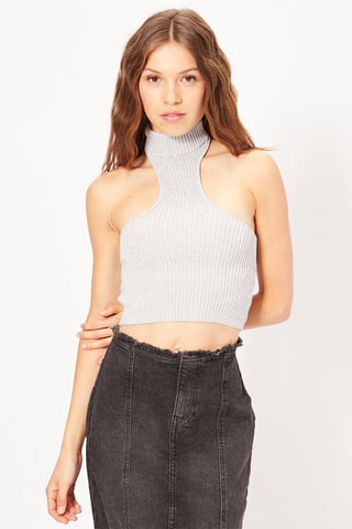 Crop top - Cinzento-claro