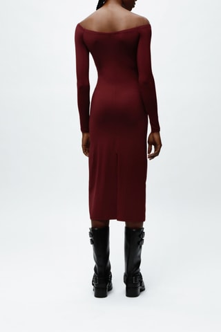 Vestido midi - Bordô