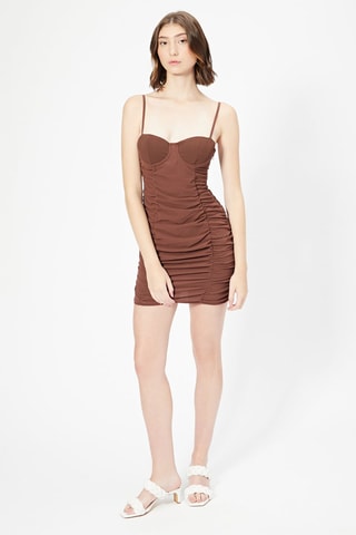 Vestido justo Castanho