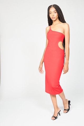 Vestido assimétrico - Vermelho