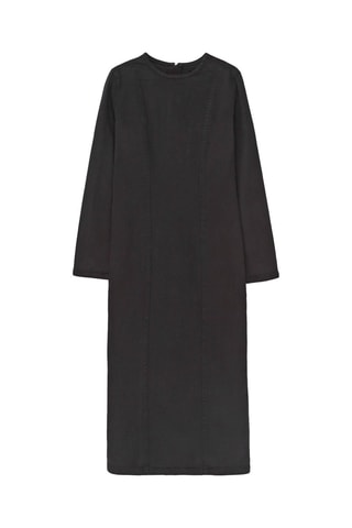 Vestido midi de ganga - Preto