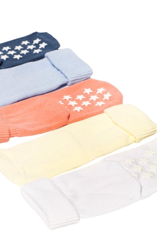 5 pares de meias antiderrapantes - Multicolor