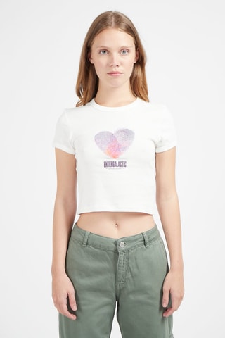 T-shirt curta Entergalactic Heart Branco