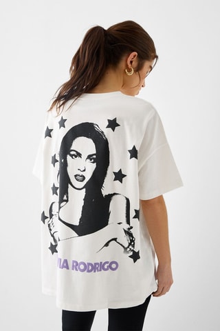 T-shirt oversize Olivia Rodrigo - Esbranquiçado