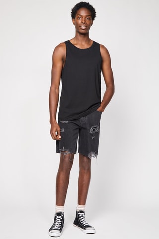 Bermudas straight de ganga - Preto