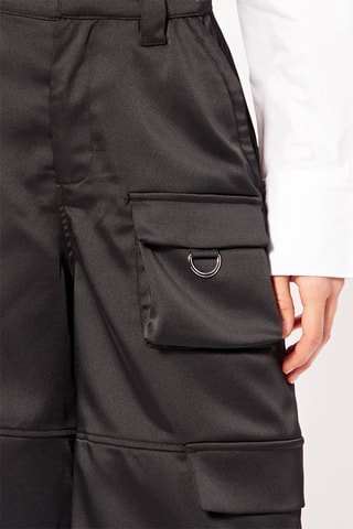 Bermudas cargo de cintura alta - Preto