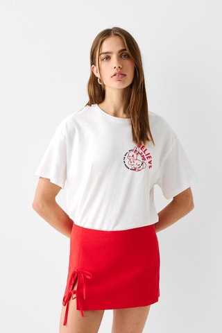 Minissaia de linho - Vermelho