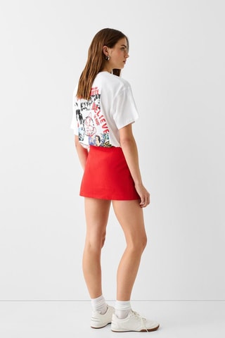 Minissaia de linho - Vermelho