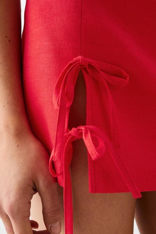 Minissaia de linho - Vermelho