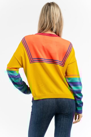 Camisola em lã - Amarelo e vermelho
