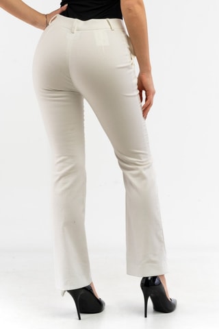 Calças bootcut cintura alta - Bege