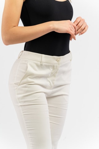 Calças bootcut cintura alta - Bege