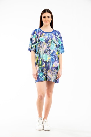 Vestido-t-shirt Azul e amarelo