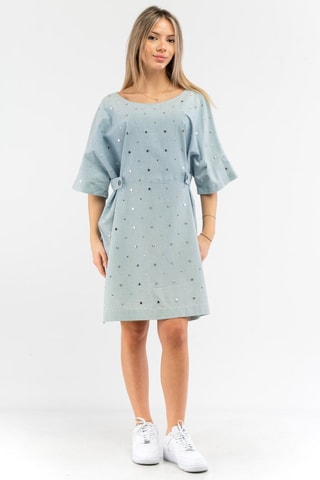 Vestido direito - Azul-celeste