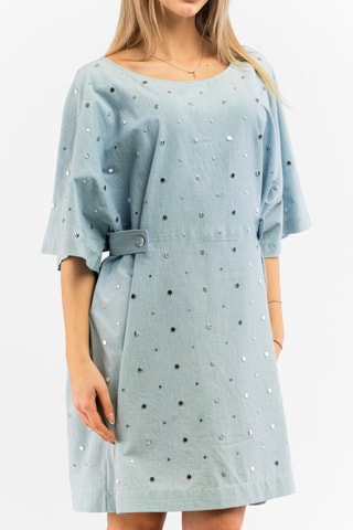 Vestido direito - Azul-celeste