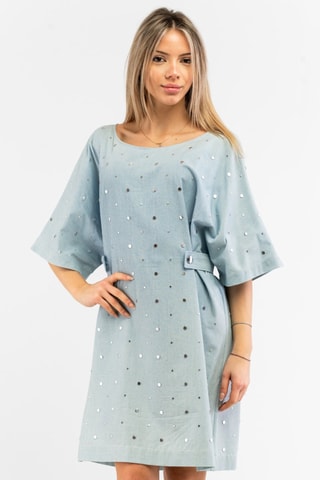 Vestido direito - Azul-celeste