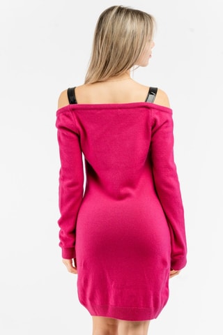 Vestido-camisola em lã e caxemira - Rosa